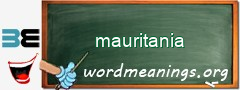 WordMeaning blackboard for mauritania